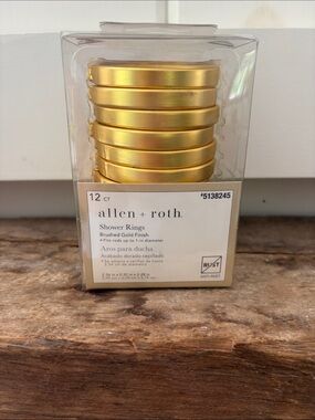 allen + roth Brushed Gold Shower Curtain Rings - 12 Count